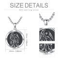 wholesale 925 Sterling Silver Saint Michael Pendant Necklace  with Black Enamel and Crosses-0-1