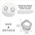 wholesale 925 Sterling Silver 925 Celtic Knot Pearl Studs with Cubic Zirconia (Silver)-0-3