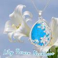 wholesale Sterling Silver Flower Necklace for Women with Rose Lily Daisy Lotus Tulips Pendant-0-2