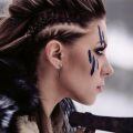 wholesale 925 Sterling Silver Black Gold Plated Viking Vegvisir Rune Drop Earrings-0-5