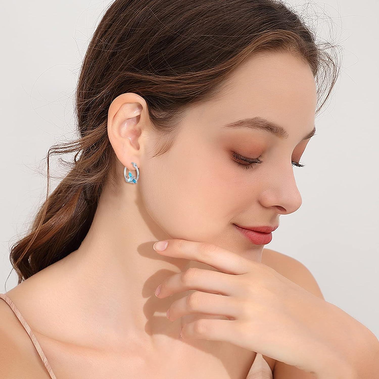 Sterling Silver Hypoallergenic Animal Huggie Hoop Earrings-0-5