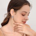 wholesale 925 Sterling Silver Butterfly Blue Enamel Opal Hoop Earrings For Women-0-4