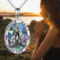 wholesale 925 Sterling Silver Virgin Mary Medal Pendant Necklace with Abalone Shell and Crosses for Women Catholic Christian Gifts-0-4