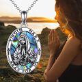 wholesale 925 Sterling Silver Virgin Mary Medal Pendant Necklace with Abalone Shell and Crosses for Women Catholic Christian Gifts-0-4