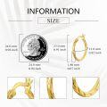 wholesale 925 Sterling Silver Gold-Plated Twisted Hoop Earrings for Women s-0-4