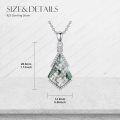 wholesale 925 Sterling Silver Kite Cut Green Moss Agate Pendant with White Topaz and Chain-0-3