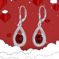 wholesale Sterling Silver Genuine Simulated Birthstone Teardrop Leverback Earrings-0-11