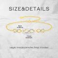 wholesale 10K Gold Infinity Link Chain Anklet with Cubic Zirconia Stones for Women (Length: Adjustable)-0-8