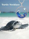 wholesale 925 Sterling Silver Sea Wave Turtle Pendant Necklaces for Women Ocean s for Her-0-1