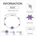 wholesale 925 Sterling Silver Purple Amethyst Flower Charm Bracelet Gift for Women-0-4