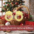 wholesale 14k Gold Polished Open Circle Stud Earrings For Women-0-1