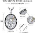 wholesale 925 Sterling Silver Saint Michael Prayer Medal with Abalone Shell and Pearl Pendant Necklace for Men Women  45cm Chain Length-0-5
