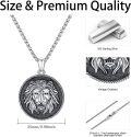 wholesale 925 Sterling Silver Round Lion Head Pendant Necklaces for Men & Women - Animal s-0-5