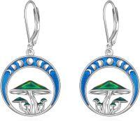 wholesale 925 Sterling Silver Mushroom Moonstone Leverback Earrings for Women Girls Mom Daughter Gift-mushroom earrings