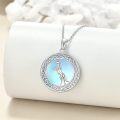 wholesale 925 Sterling Silver Blue Moonstone Celtic Knot Unicorn Pendant Necklace for Women-0-2
