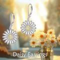 wholesale 925 Sterling Silver Yellow Crystal Daisy Drop Earrings for Women Gift Ideas-0-1
