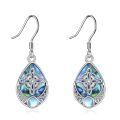 wholesale 925 Sterling Silver Abalone Shell Celtic Triquetra Teardrop Dangle Earrings-0-0