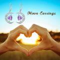wholesale TOUPOP Moon And Star Earrings Amethyst February Birthstone Earrings Sterling Silver Celtic Moon Drop Dangle Earrings Jewelry Anniversary Birthday Christmas Gifts For Women Wife Mom Her -0-3