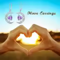 TOUPOP Sterling Silver Moonstone Celtic Moon And Star Earrings-0-2