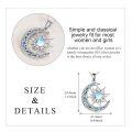 wholesale 925 Sterling Silver Sun & Moon Pendant with Blue and White Opals Labradorite Stone - Perfect Gift for Teenage Girls-0-16