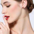 wholesale 925 Sterling Silver Red Gemstone Five-Pointed Star Stud Earrings for Women-0-1