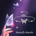 wholesale 925 Sterling Silver Butterfly Charm Bracelet - Elegant  for Women-0-4