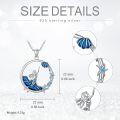 wholesale 925 Sterling Silver Blue Enamel Mermaid Pendant Necklace with Starfish and Shell Charm Gifts for Women-0-4