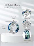 wholesale 925 Sterling Silver Frog Lotus Pendant Necklace with Blue Crystal and Chain for Women Girls  48cm Length-0-4