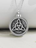 wholesale  925 Sterling Silver & Zircon Celtic Knot Urn Necklace for Ashes, 0.78 Memorial Jewelry with Tree of Life, Cremation Keepsake for Loved Ones-0-4
