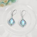 wholesale 925 Sterling Silver Moonstone & Abalone Shell Filigree Teardrop Dangle Earrings-0-3