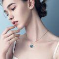 wholesale Opalite Metal Snake Pendant Necklace for Men & Women - Blue Green Stone -0-1