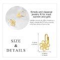 wholesale 14K Gold Daisy Flower Leverback Dangle Hoop Earrings Jewelry for Women Teen Girls Christmas Gift-0-4