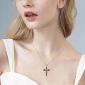 wholesale 925 Sterling Silver Origami Cross Pendant Necklace Jewelry for Women and Men-0-2