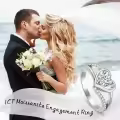TOUPOP 14K Gold Plated Moissanite Heart Engagement Ring Wedding Band-0-2