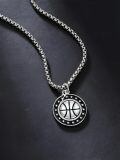 wholesale 925 Sterling Silver Tennis Ball Star Pendant Necklace Cross Charm Never Give Up Inspirational Gift-0-13