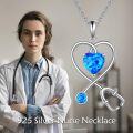 wholesale 925 Sterling Silver Birthstone Stethoscope Heart Necklace for Nurse-0-5