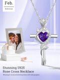 wholesale Sterling Silver Rose Cross Pendant Necklace for Women-0-71