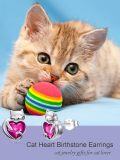 wholesale 925 Sterling Silver Ruby July Birthstone Cat Stud Earrings 10-13mm-0-5