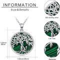 wholesale 925 Sterling Silver Malachite Tree of Life Pendant Necklace with Cross for Women Gift-0-5