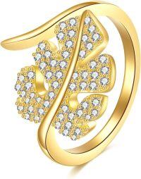 wholesale 925 Sterling Silver Boho Adjustable Vintage Spoon Ring Thumb Ring Statement Jewelry Gift for Women-Monstera