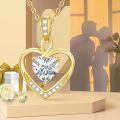wholesale 14K Gold & Birthstone Heart Necklace - Garnet, Amethyst, Aquamarine, Diamond, Emerald, Alexandrite, Ruby, Peridot, Sapphire, Rose Quartz, Citrine, Blue Topaz - 18mm Elegant Gift for Women-0-4