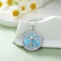 wholesale 925 Sterling Silver Turquoise Stone Family Tree Of Life Pendant Necklace for Women Mothers Day Gift-0-4