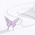 wholesale 925 Sterling Silver & Opal Butterfly Pendant Necklace - 22mm Wide, 18in Chain with 2in Extension, 3.95g - Symbol of Love, Freedom & Happiness-0-1