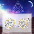 wholesale 925 Sterling Silver Triquetra Studs with Gold Accents - 925 Sterling Silver Jewelry for Women and Girls-0-3