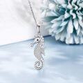 wholesale 925 Sterling Silver Sea Horse Pendant Necklaces for Women Girls s 43cm Chain Length-0-3
