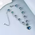 TOUPOP Sterling Silver Sapphire Crystal Bracelet Women Birthday Christmas Gifts-0-2
