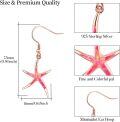 wholesale 925 Sterling Silver Pink Opal Starfish Dangle Earrings - Nautical Hawaiian Ocean Jewellery for Women-0-4