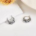 wholesale 925 Sterling Silver Floral Filigree Circle Stud Earrings-0-3
