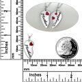 wholesale 925 Sterling Silver Red Enamel Heart Pendant Necklaces Set for Mom and Daughter Gift Ideas-0-2