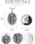 wholesale 925 Sterling Silver Saint Michael Archangel Prayer Oval Medal Cross Pendant Necklace -0-1